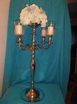 Kerzenständer mit Glasaufsatz und Blumenaufsatz(Edelstahlschale) Hoch 85cm. Ohne Kerzen und Blumen Verleih 12€